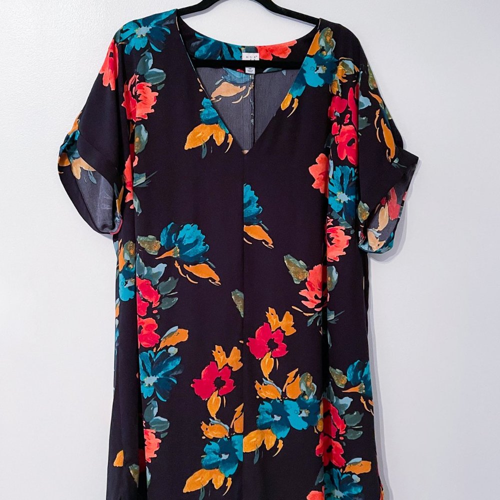 A New Day Colorful Floral Shift Dress